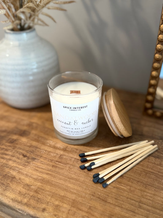 Sandalwood Coconut & Amber Woodwick Candle